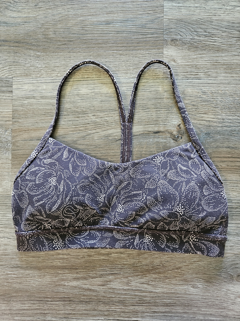 Lululemon Dotted Floral Flow Y Nulu Bra